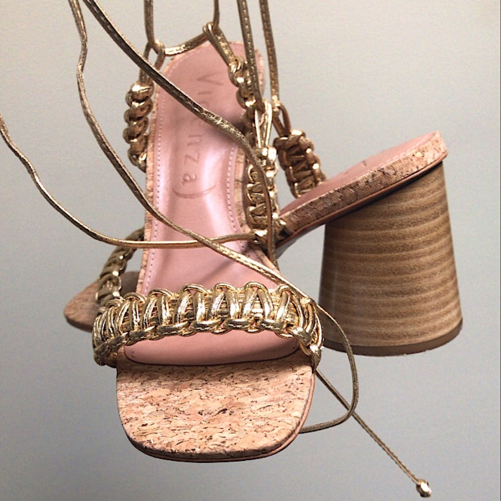 Golden Anthropologie Heels